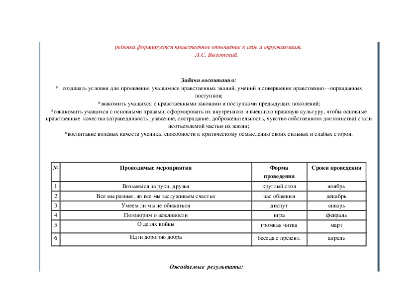 План воспитательной работы 3 класс 3 четверть школа россии