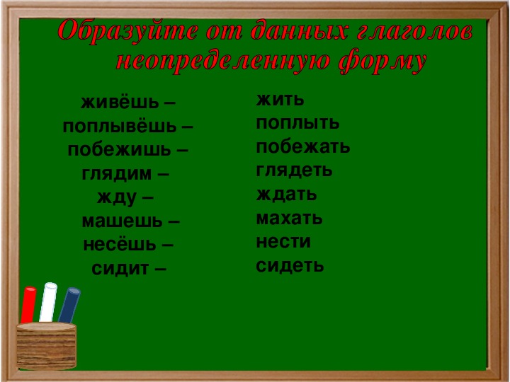Школа россии 4 класс неопределенная форма глагола