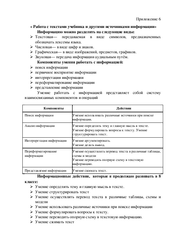 Выступление на педагогическом совете "Технологии работы с текстами учебника и другими источниками информации"