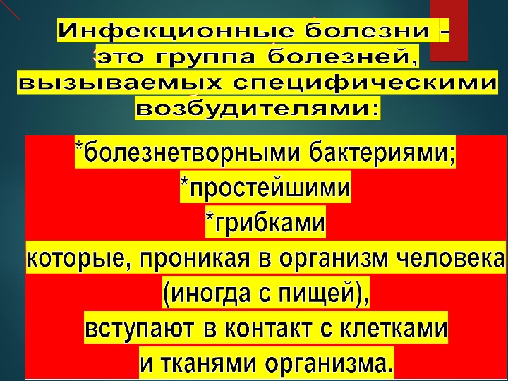 Основные инфекционные заболевания и их профилактика обж 10 класс презентация