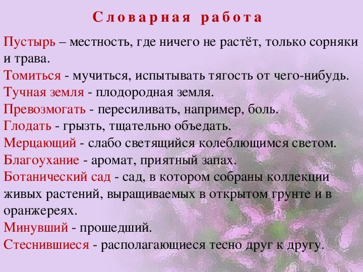 Презентация платонов неизвестный цветок 5 класс