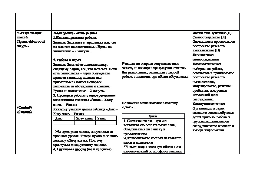 Колонка словосочетание