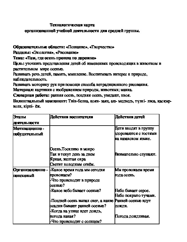 Обложка для материала Организованная учебная деятельность «Там, где осень прошла по дорожке» для детского сада, средняя группа