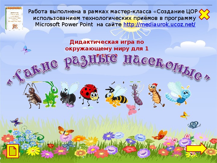 Обложка для материала Дидактическая игра "Такие разные насекомые"
