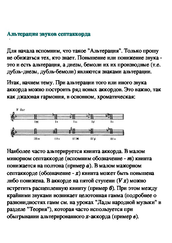Обложка для материала Альтерация звуков септаккорда