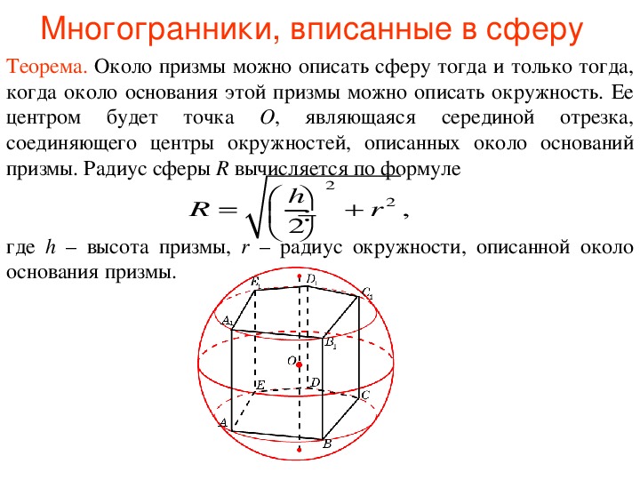 Объем цилиндра описанного около призмы