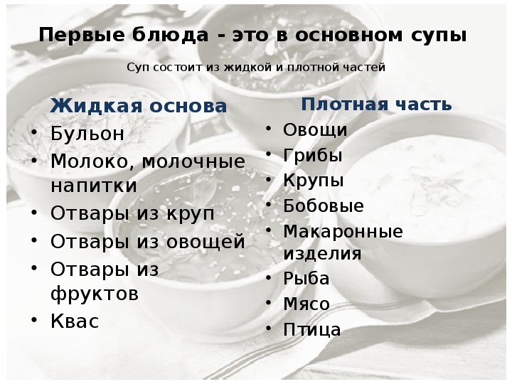 Классификация супов конспект урока