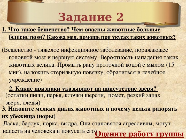 Презентация на тему обеспечение безопасности при встрече с дикими животными в природных условиях