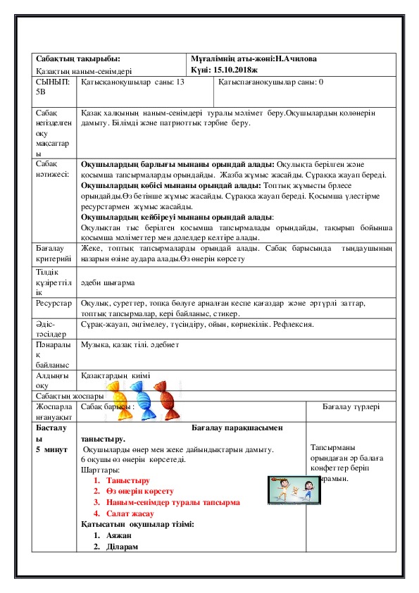 Разработка уроков по казахскому языка