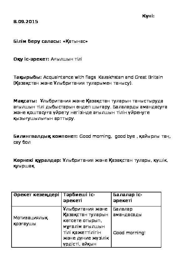 Обложка для материала Acquaintance with flags Kazakhstan and Great Britain