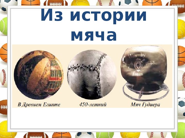 В каком году появились мячи. История мяча. Мячи в древности. История мяча для дошкольников.