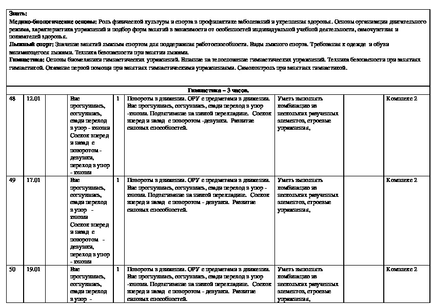 Тематическое планирование горизонты