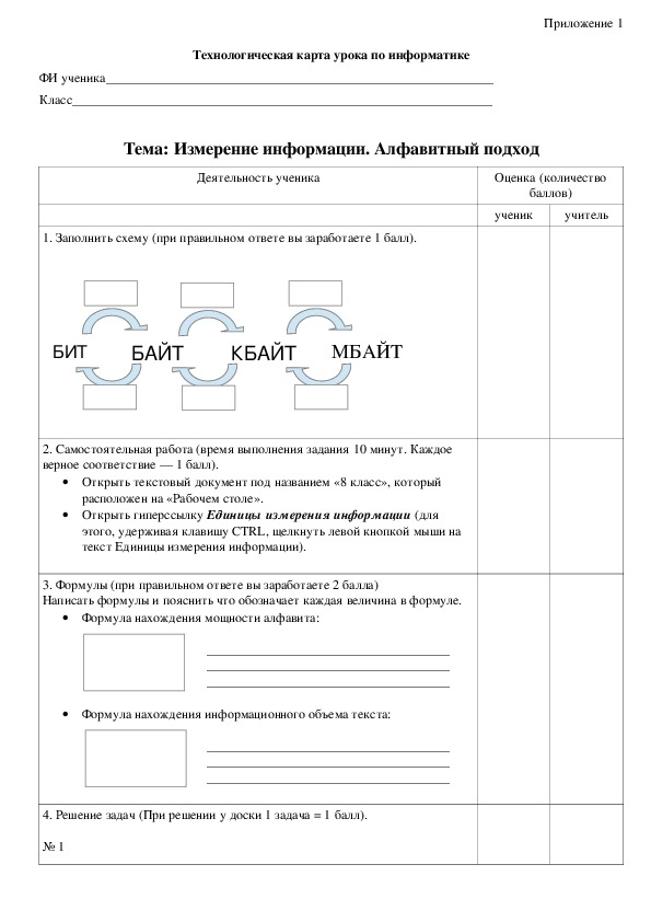 Урок на тему "Измерение информации"