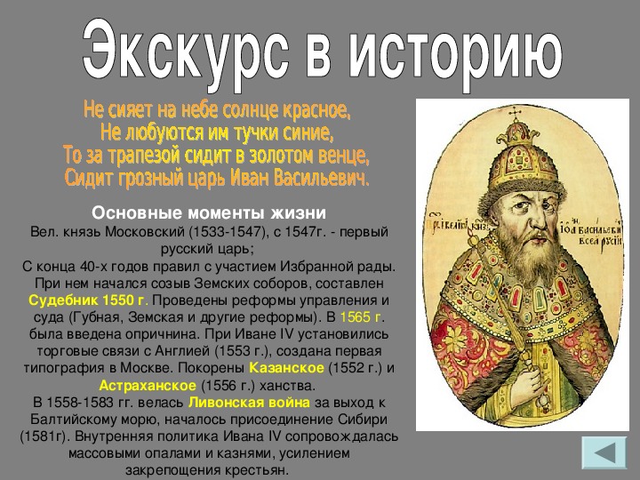 Внутренняя политика ивана 4. Иван IV (V) Васильевич Московский (Грозный) (1533-1547).. Деятельность Ивана Грозного. Деятельность Ивана IV. Созыв земского собора при Иване 4.