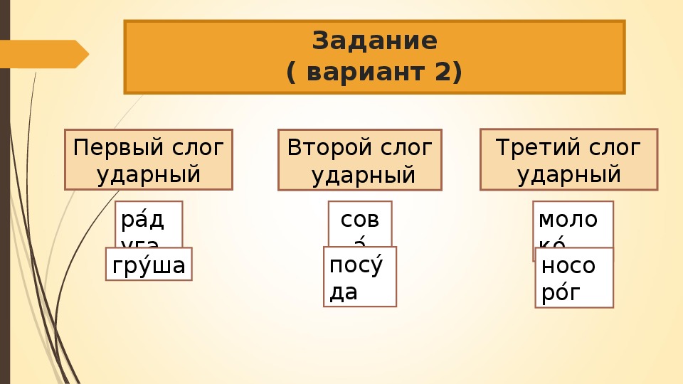 В каком слове 1 слог