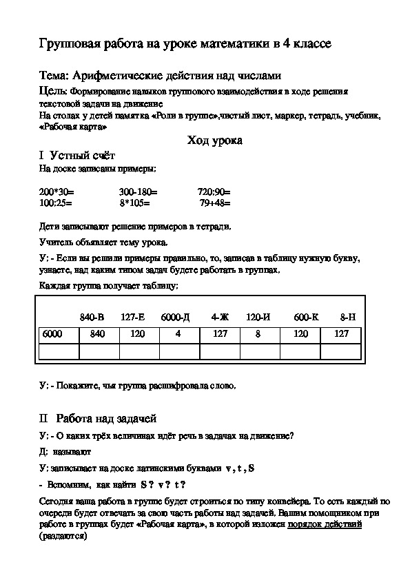 Тема: Арифметические действия над числами