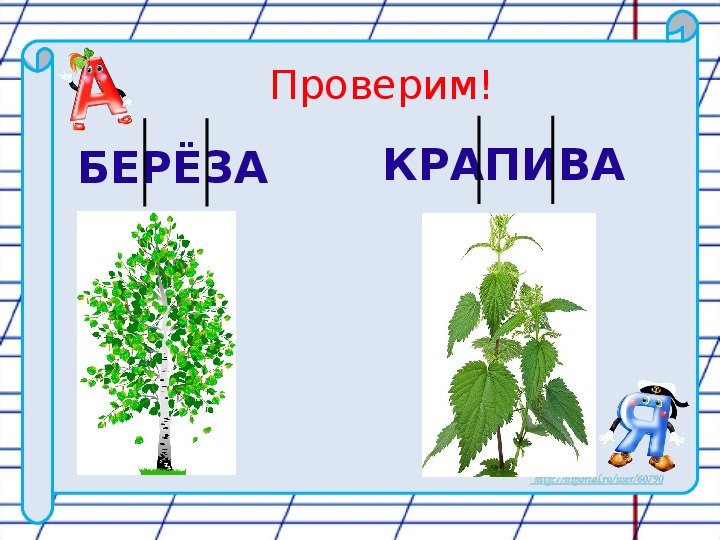 Схема слова береза 1 класс