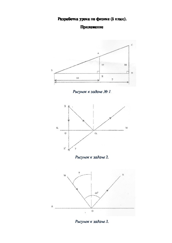 Разработка урока по физике на тему "Применение признаков подобия треугольников при решении задач по физике"(8 класс, физика)
