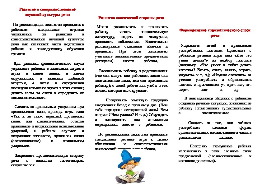 Развитие связной речи (консультация для родителей будущих первоклассников)