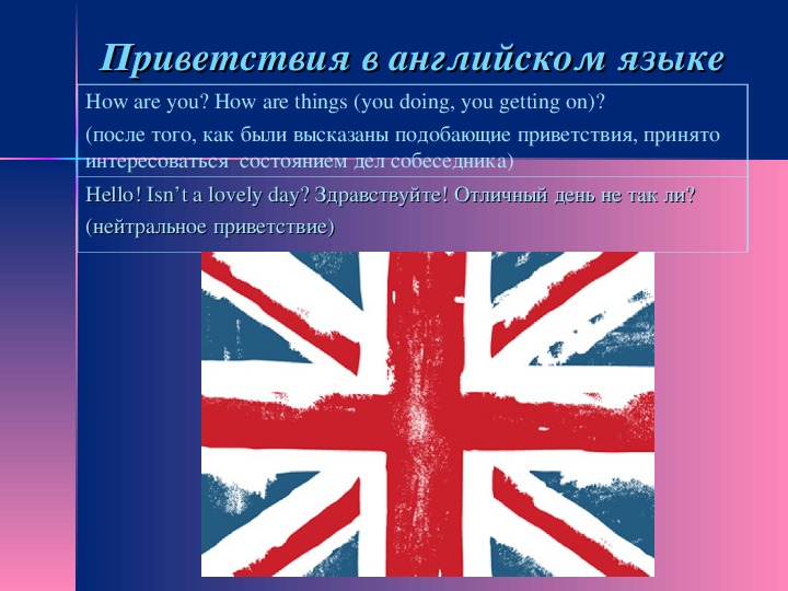 Этикет приветствия в русском и иностранных языках презентация