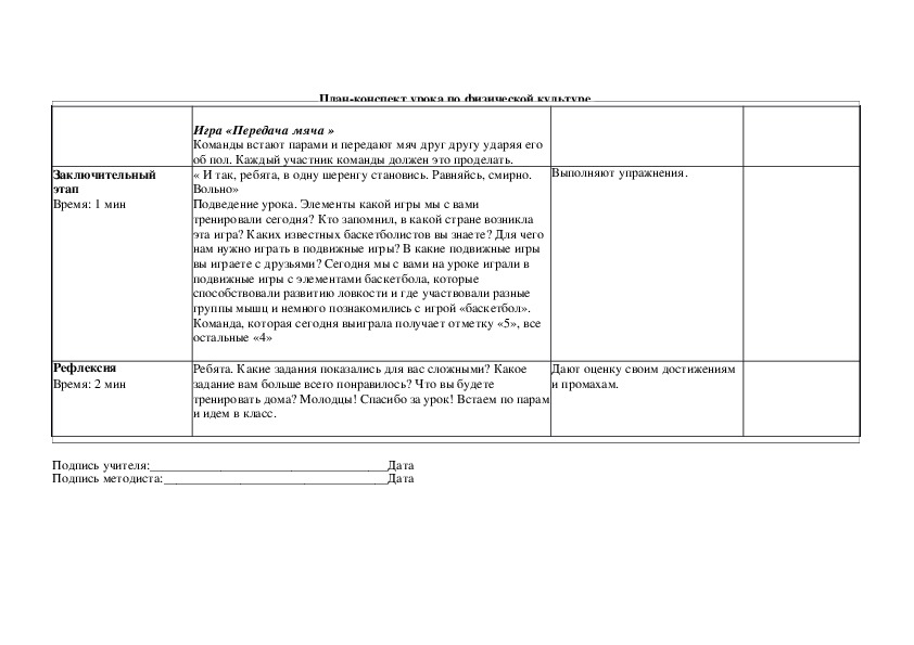 Технологическая карта урока подвижные игры 4 класс