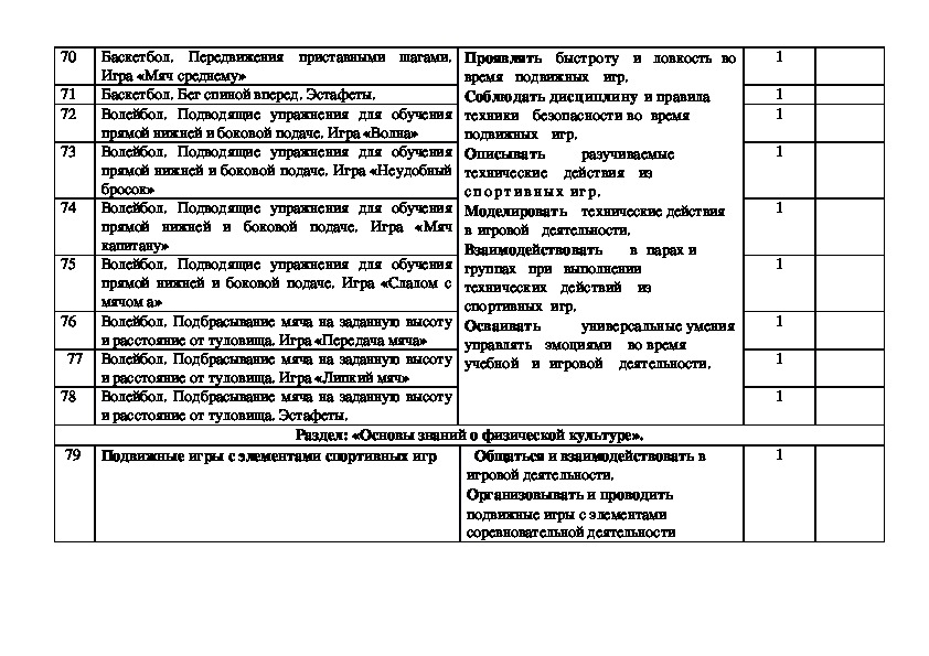 Адаптированная программа по физкультуре 1 класс