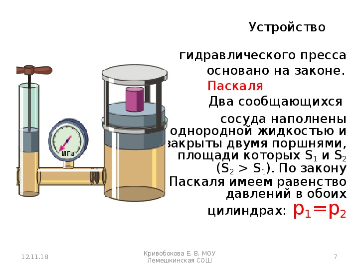 Гидравлический пресс 7 класс презентация