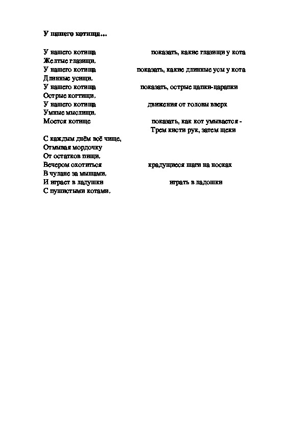 Обложка для материала Игра "У нашего котищи"