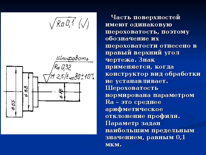 Шероховатость на резьбу на чертеже