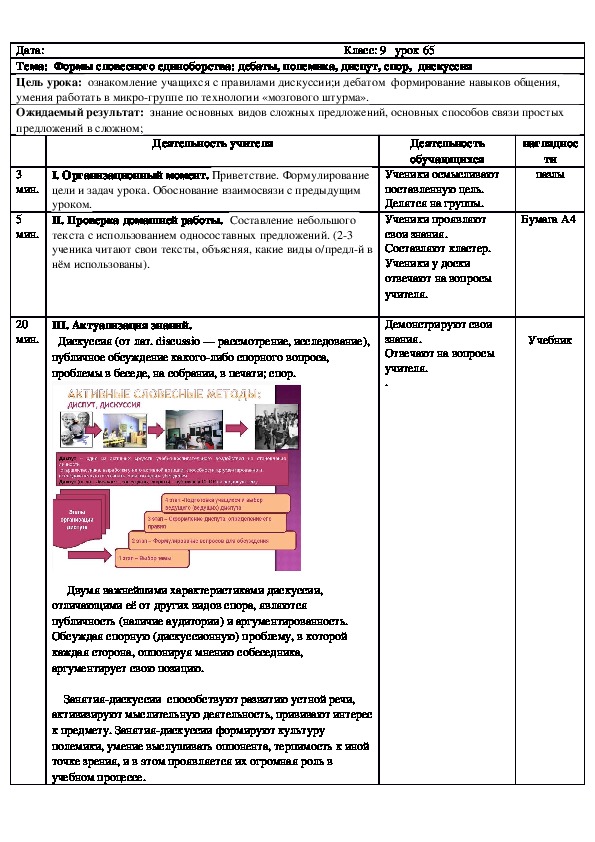 Русский язык 9 класс Формы словесного единоборства: дебаты, полемика, диспут, спор, дискуссия