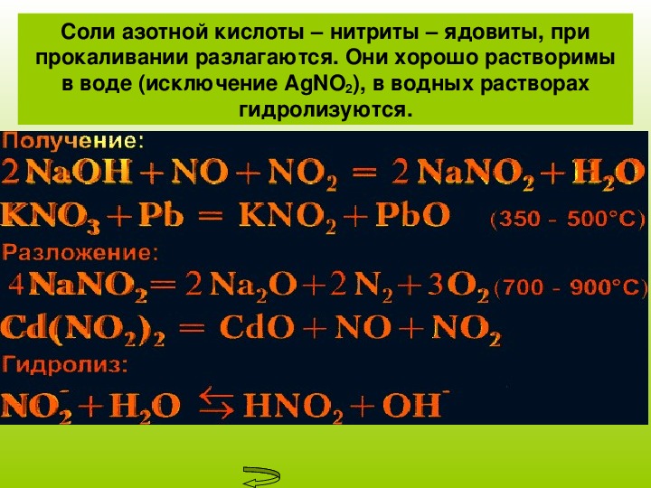 Нитрит калия и водород. Соли азотной кислоты. Разложение солей азотной кислоты. Разложение солей азота. Соли азотной кислоты нитриты.