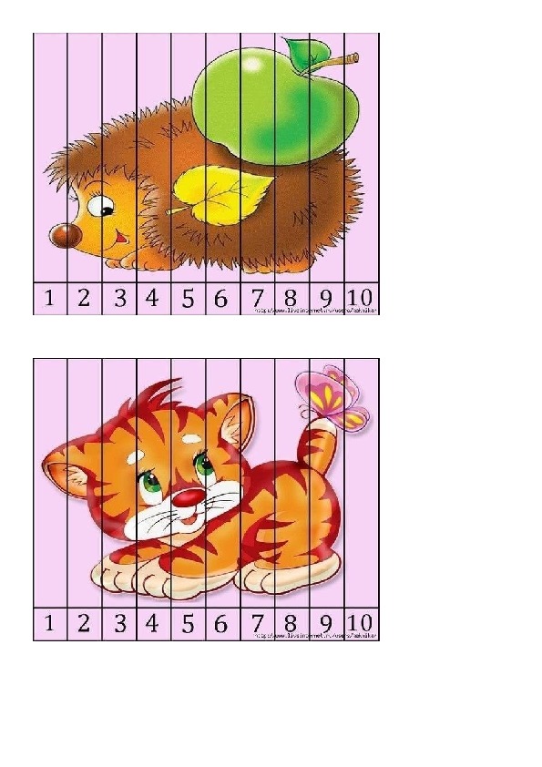 Разрезные карточки по математике на тему "Нумерация чисел первого десятка" (1 класс)