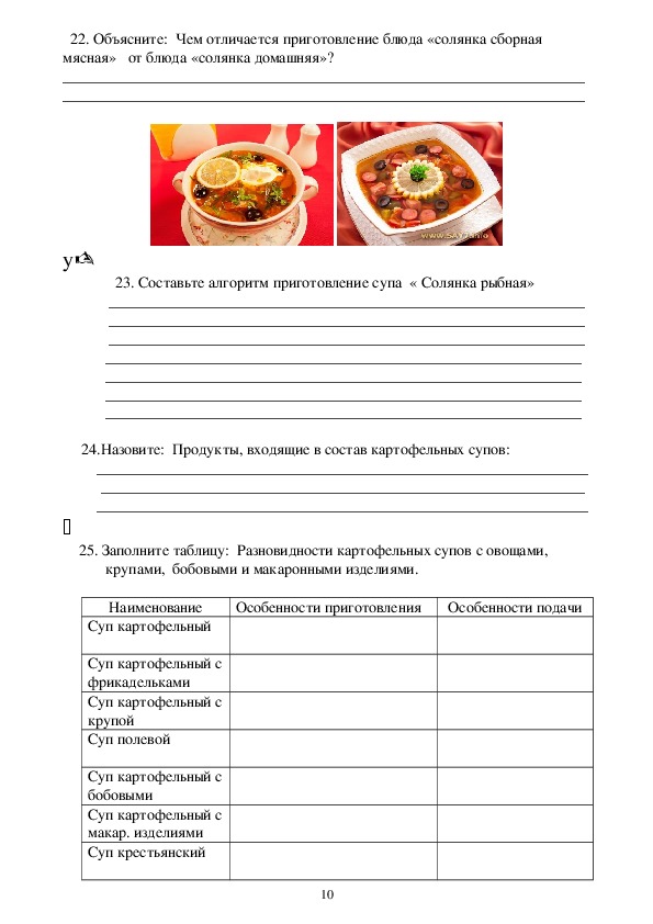 Солянка сборная мясная калькуляционная карта