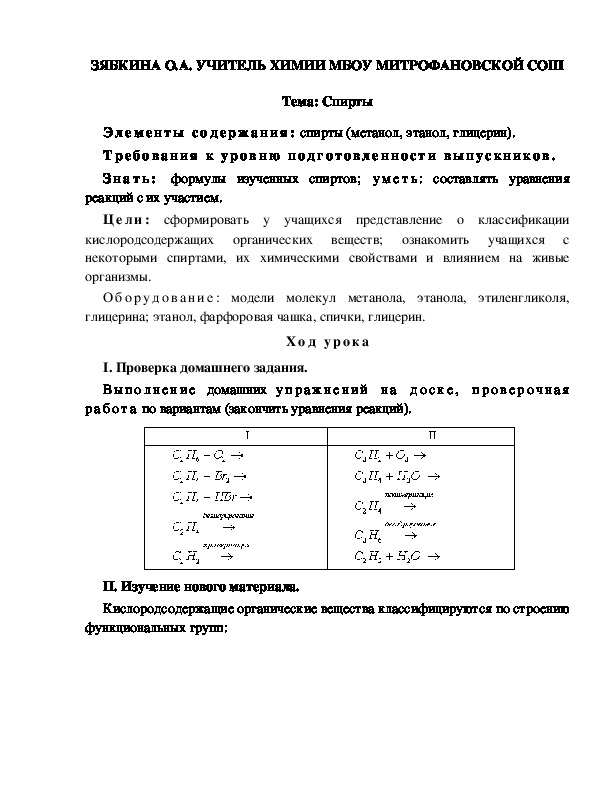 Обложка для материала Спирты