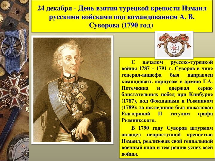 Взятие турецкой крепости измаил русскими войсками под командованием суворова презентация