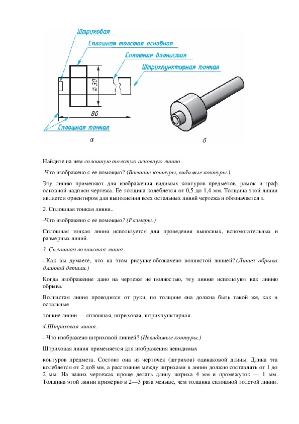 Что означает пунктирная линия на чертеже