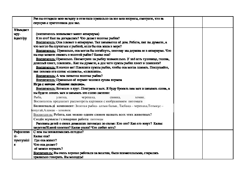 Тех карта по развитию речи в средней группе