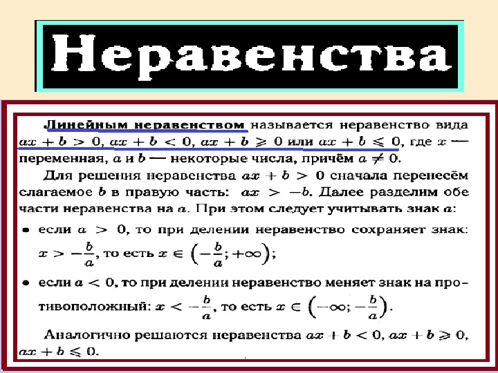 Неравенства 9 класс