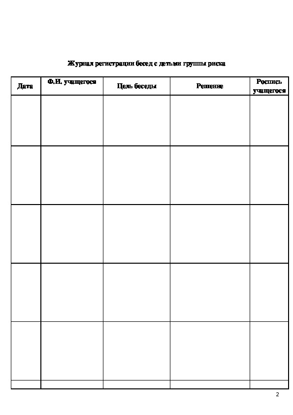 План работы с ребенком группы риска психолога