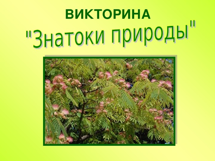 Обложка для материала ВИКТОРИНА  "Знатоки природы"