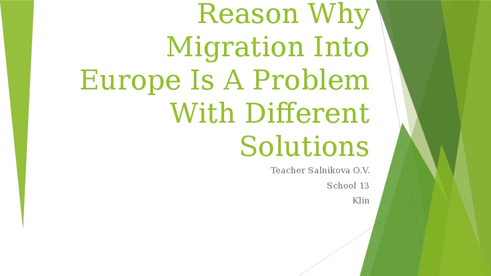 Reason Why Migration Into Europe Is A Problem With Different Solutions