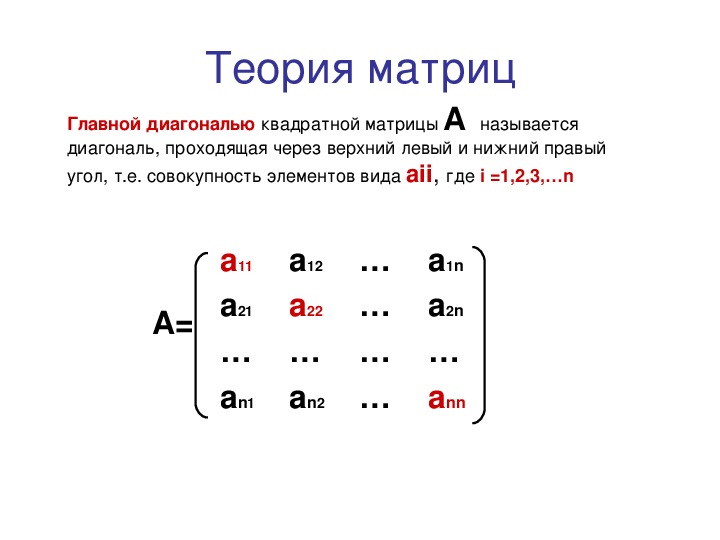 Матрица значение