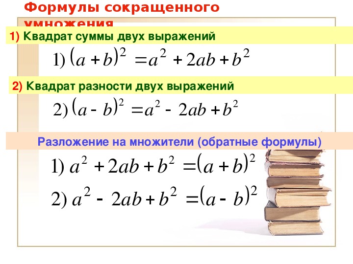 Презентация разложение разности квадратов на множители 7 класс презентация