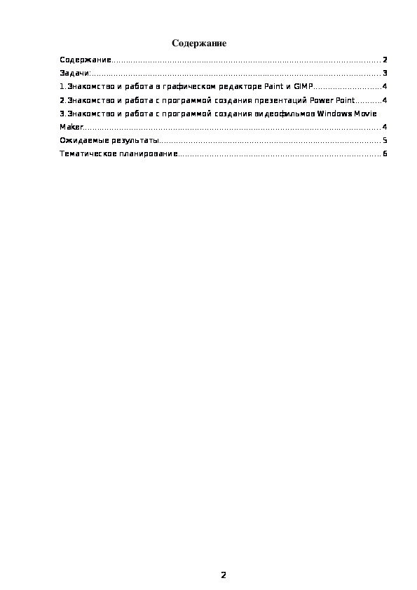 Программа кружка информатики