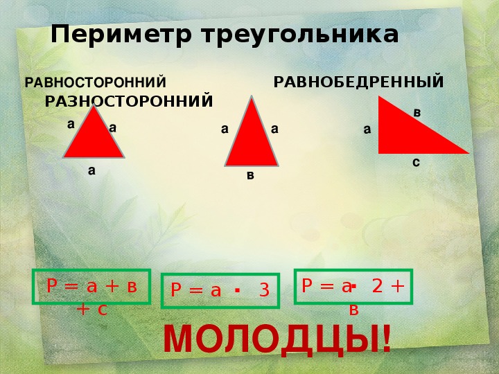 Определи вид треугольника если его периметр равен. Периметр многоугольника 2 класс. Периметр разностороннего треугольника. Периметр 2 класс математика.
