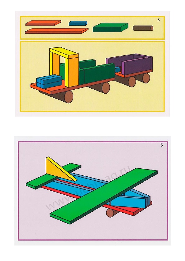 Схемы для конструирования в подготовительной группе из строительного материала