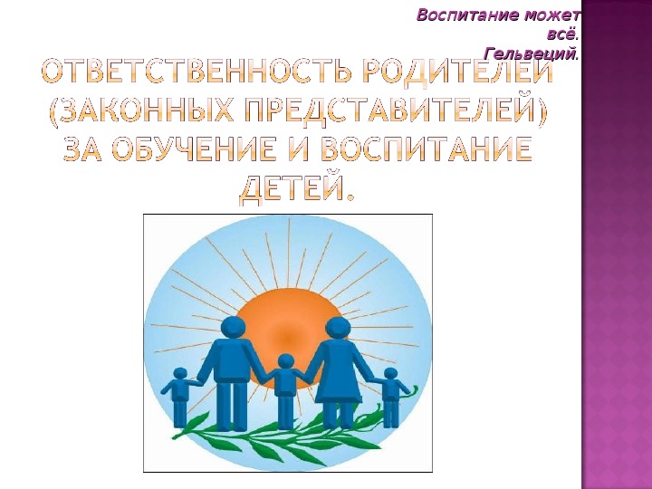 Родительское собрание обязанности родителей по воспитанию и обучению детей презентация