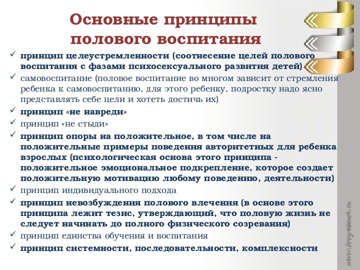 Принцип пола. Принципы полового воспитания. Цели и задачи полового воспитания.