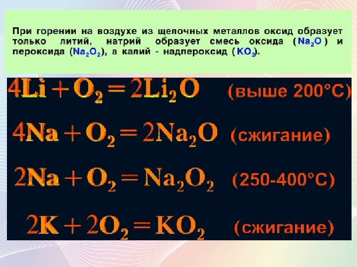 Щелочные и щелочноземельные металлы