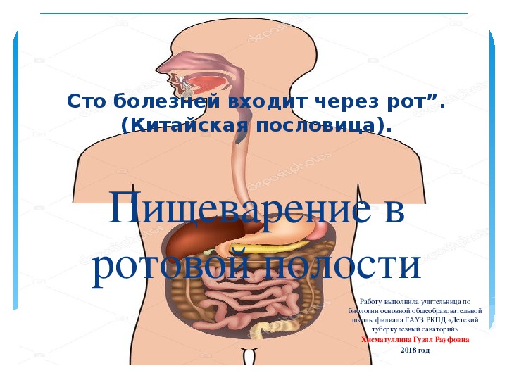 Презентация по биологии на тему "Пищеварение в ротовой полости"